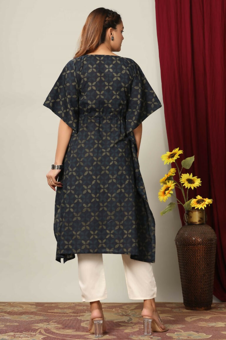 Miravan Women's Abstract Printed Cotton Kaftan Kurta | Grocsy