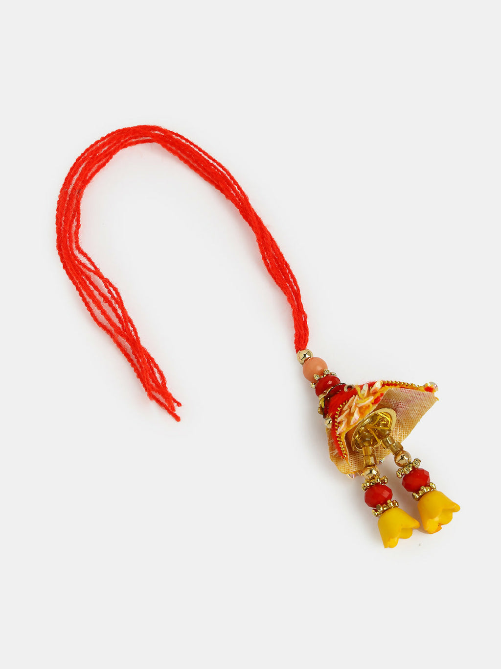 NVR Women & Men Set of 2 Yellow Peacock Design Bhaiya Bhabhi Rakhi With Roli Chawal & Chocolate | Grocsy