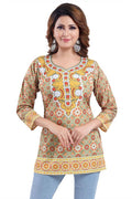 Snehal Creations Faux Crepe Printed Tunic Top | Grocsy