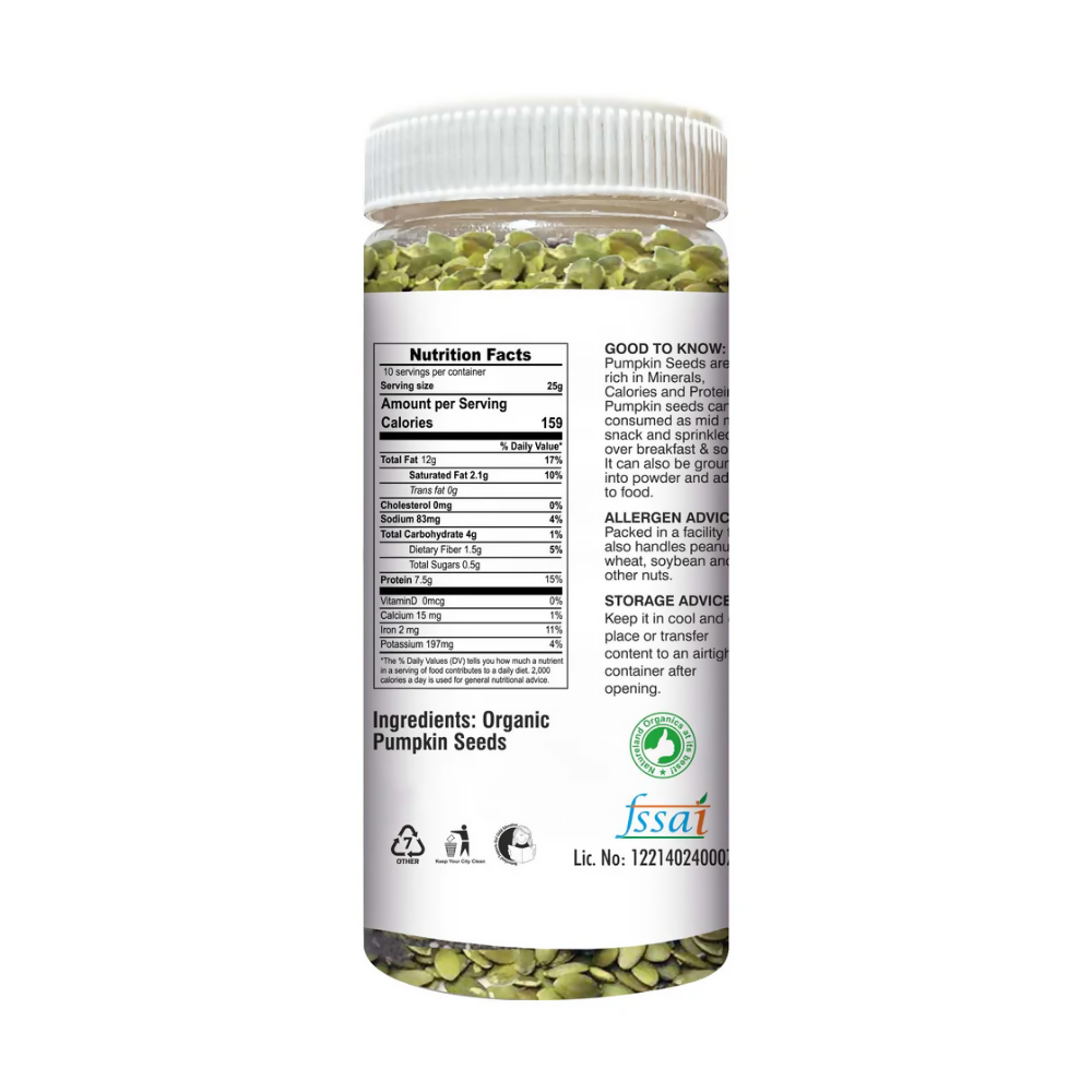 Nature Land Organics Edible Pumpkin Seeds | Grocsy