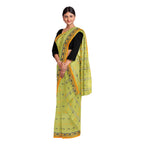Exclusive Collection 100% Pure Cotton Light Green Tant Saree With Hand Weaving Work | Grocsy