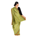 Exclusive Collection 100% Pure Cotton Light Green Tant Saree With Hand Weaving Work | Grocsy