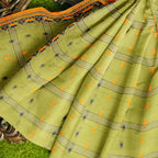 Exclusive Collection 100% Pure Cotton Light Green Tant Saree With Hand Weaving Work | Grocsy