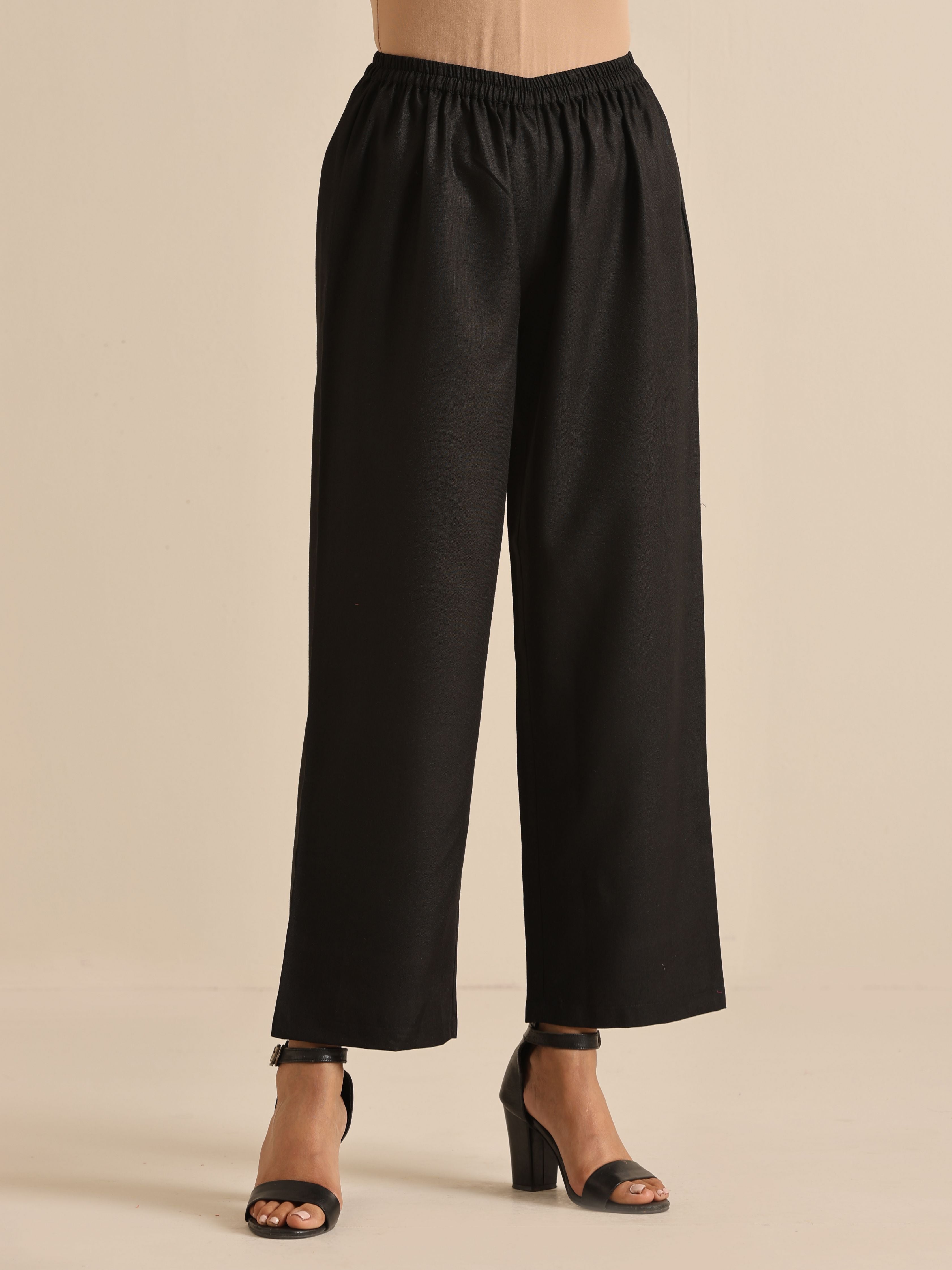 trueBrowns Black Slub Relaxed Placket Co-Ord Set | Grocsy