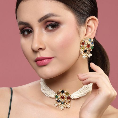 New Stylish Kundal Multicoloured Necklace Set for Womens by House of Ree - Swadesiicart