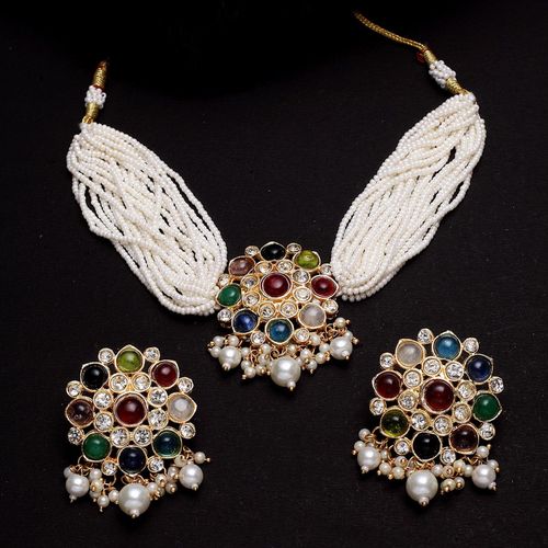 New Stylish Kundal Multicoloured Necklace Set for Womens by House of Ree - Swadesiicart