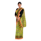 Exclusive Collection 100% Pure Cotton Light Green Tant Saree With Hand Weaving Work | Grocsy