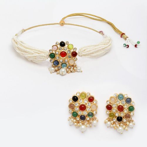 New Stylish Kundal Multicoloured Necklace Set for Womens by House of Ree - Swadesiicart
