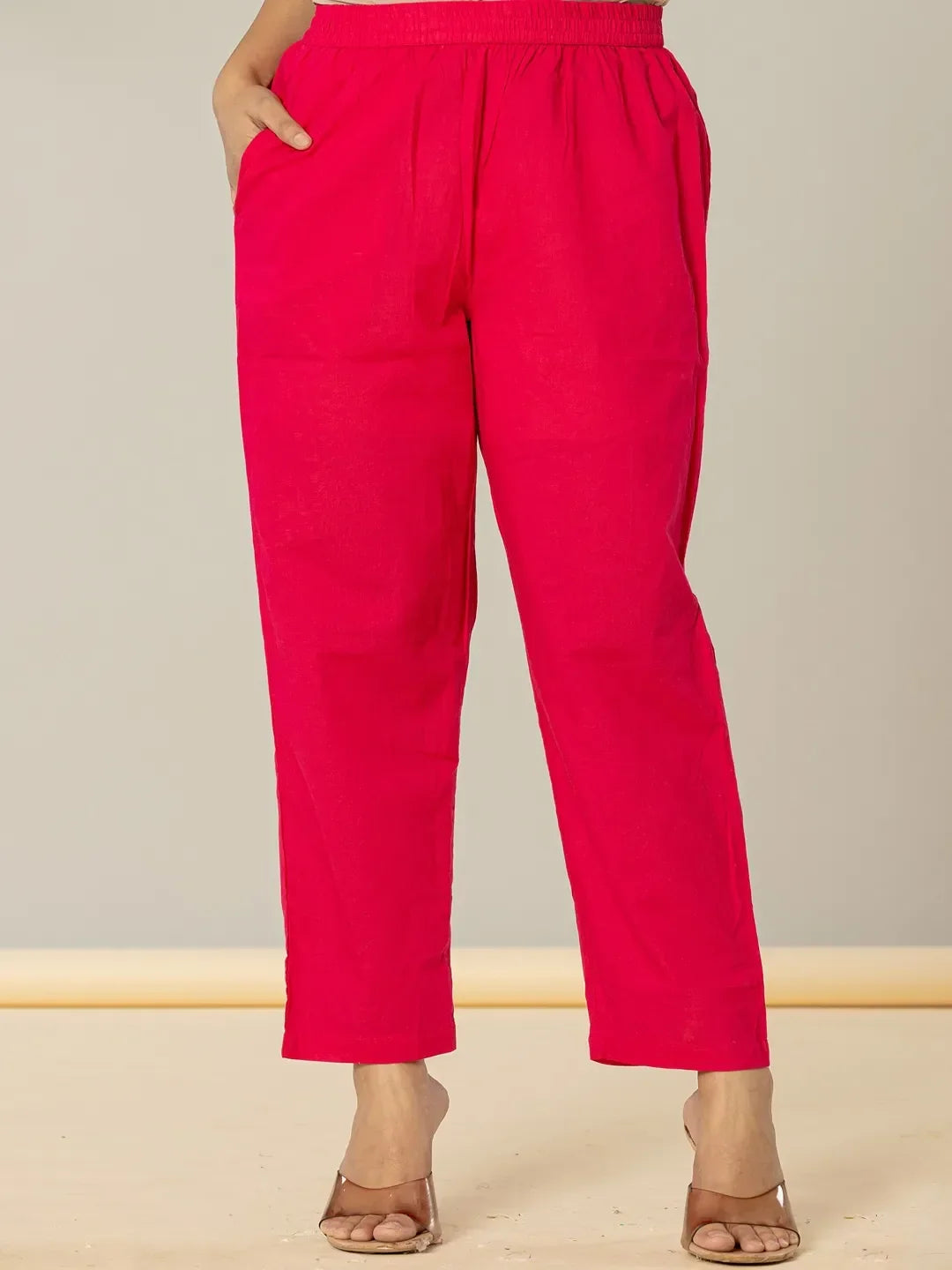 Yufta Pink Leheriya Print Cotton A-Line Suit Set | Grocsy