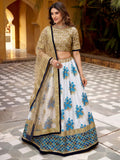 Tulsi Art Awesome Multi-Color Embroidered Silk Sangeet Wear Lehenga Choli | Grocsy
