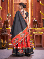 Myra Red Art Silk Gamthi Work Designer Lehenga | Grocsy