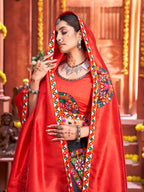 Myra Black Art Silk Gamthi Work Designer Lehenga | Grocsy