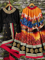 Tulsi Art Multi-Color Digital Printed Silk Wedding Lehenga Choli | Grocsy