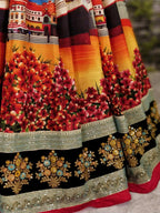 Tulsi Art Multi-Color Digital Printed Silk Wedding Lehenga Choli | Grocsy