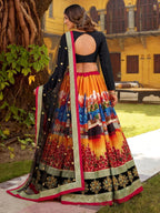 Tulsi Art Glowing Multicolor Embroidered Silk Festive Wear Lehenga Choli | Grocsy
