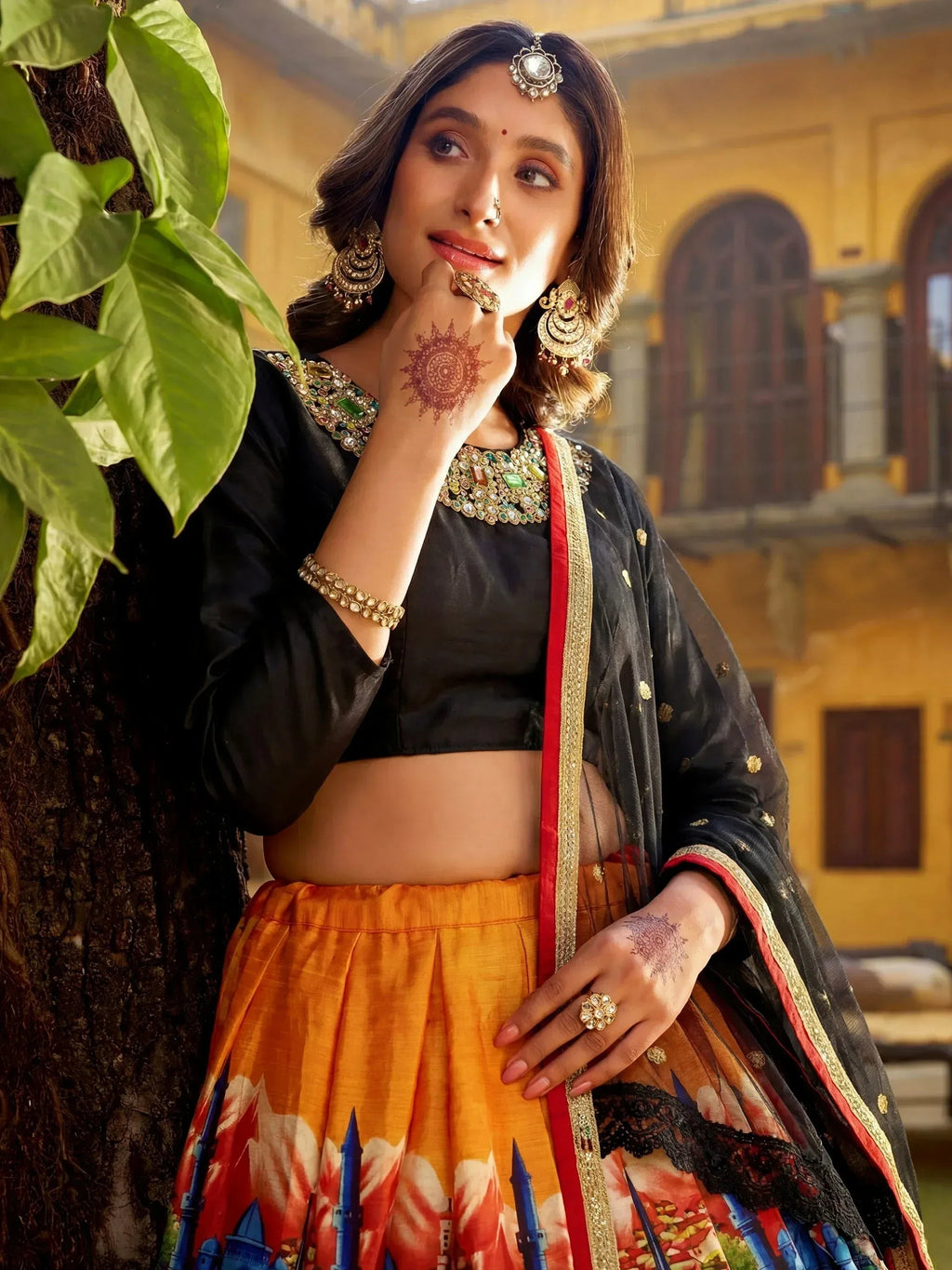 Tulsi Art Glowing Multicolor Embroidered Silk Festive Wear Lehenga Choli | Grocsy