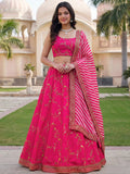 Tulsi Art Fantastic Pink Embroidered Silk Function Wear Lehenga Choli | Grocsy