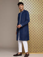 House of Pataudi Men Jashn Embroidered Mirror Work Kurta | Grocsy