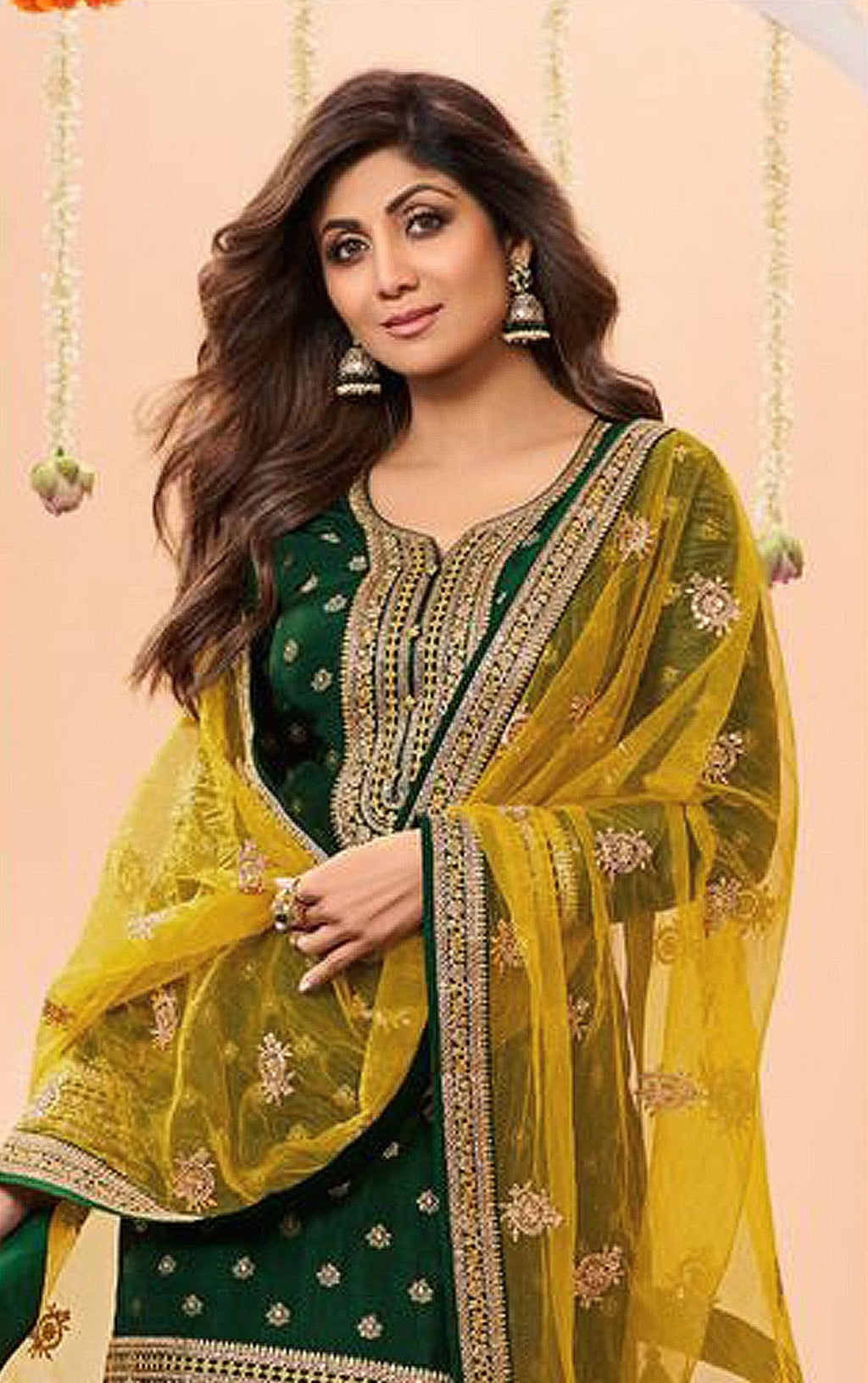 Anaita Green Embroidered Viscose Patiala Salwar Suit | Grocsy