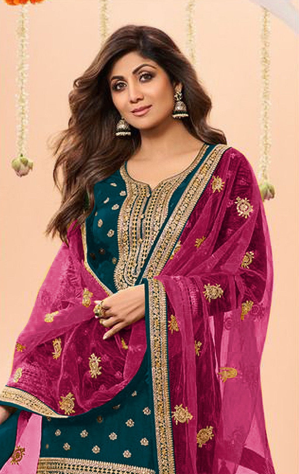 Anaita Navy Blue Embroidered Viscose Patiala Salwar Suit | Grocsy