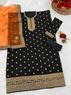 Anaita Black Embroidered Viscose Patiala Salwar Suit | Grocsy
