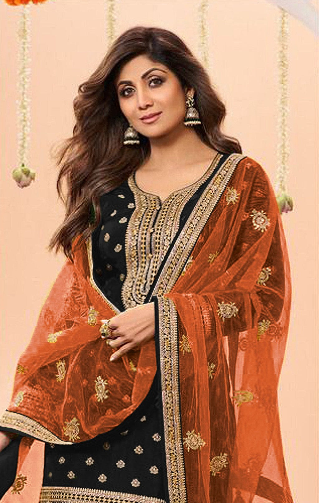 Anaita Black Embroidered Viscose Patiala Salwar Suit | Grocsy