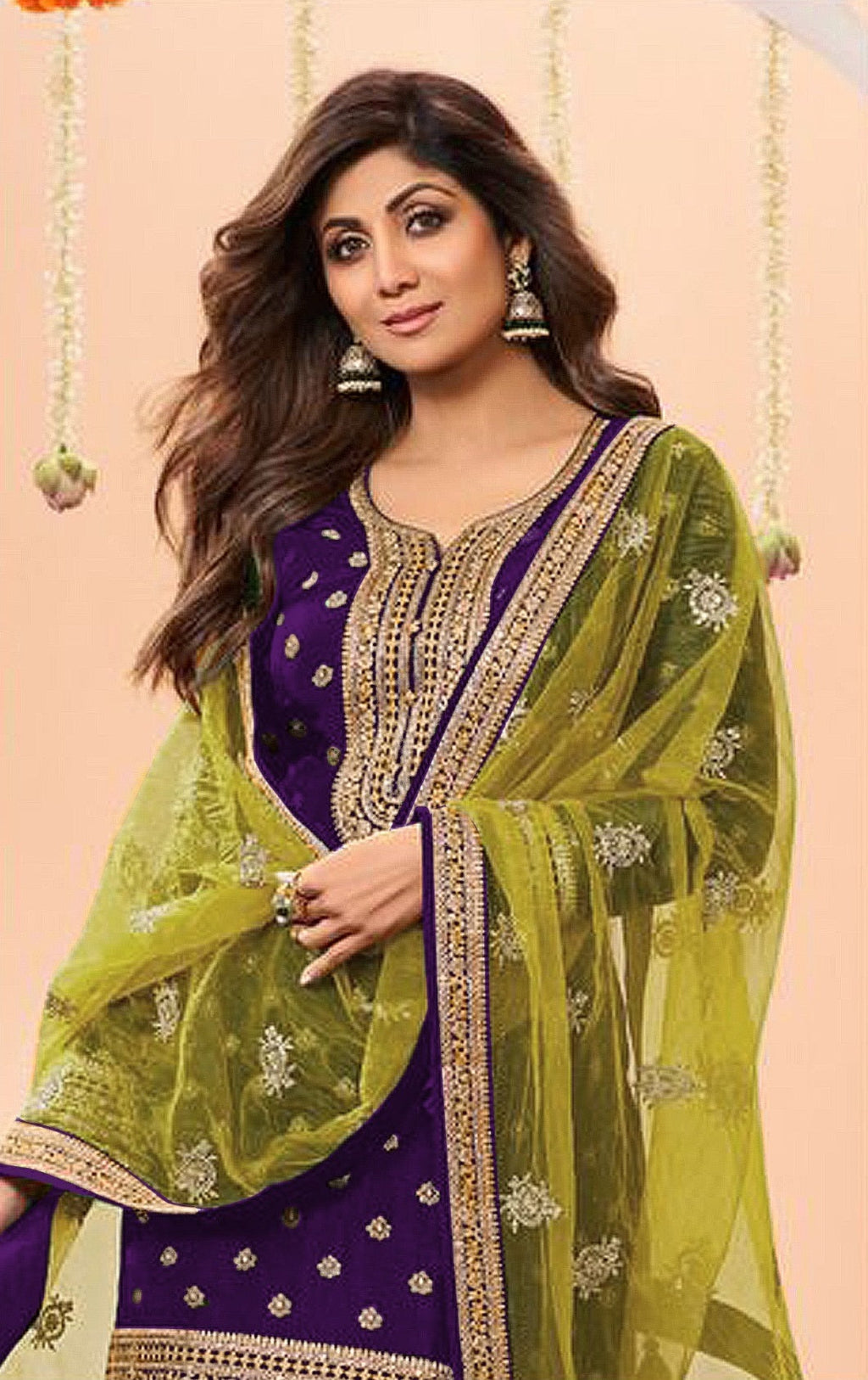 Anaita Purple Embroidered Viscose Patiala Salwar Suit | Grocsy