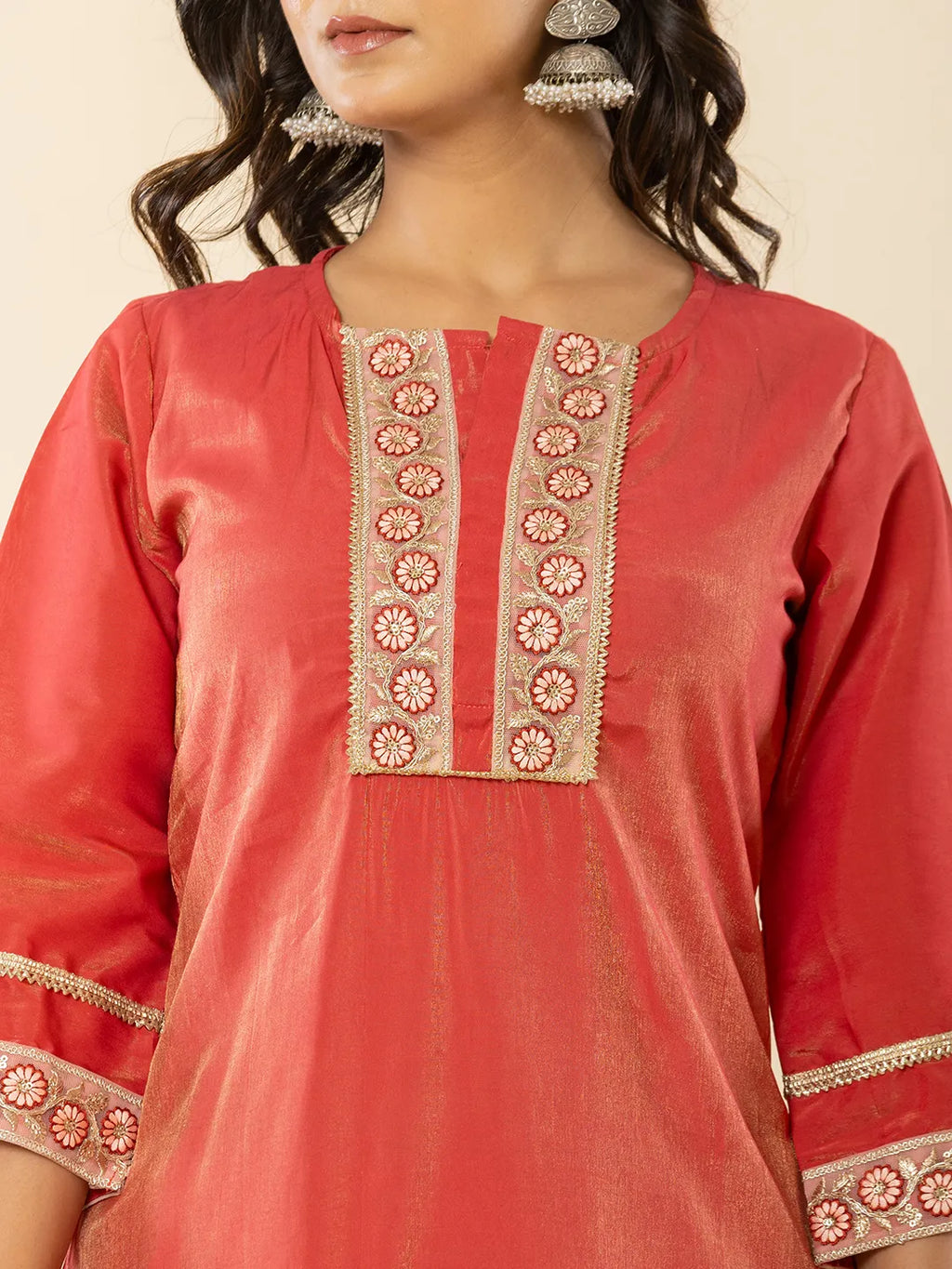 Yufta Silk Kurta Dupatta Set With Flared Bottom And Embroidery | Grocsy