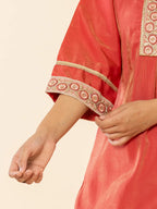 Yufta Silk Kurta Dupatta Set With Flared Bottom And Embroidery | Grocsy