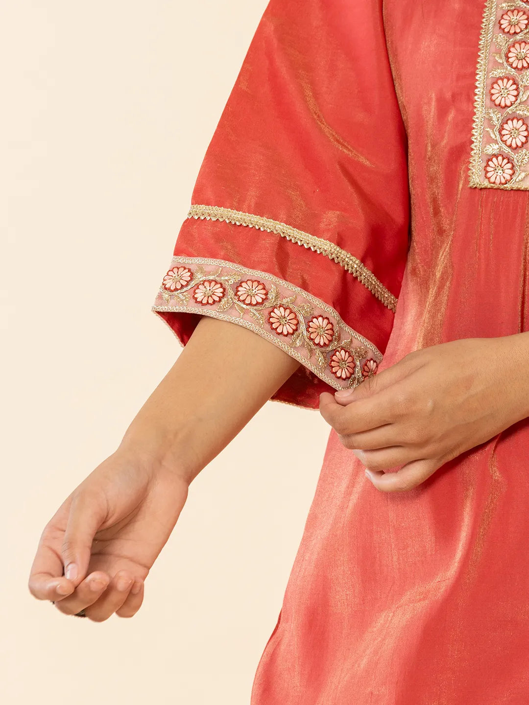Yufta Silk Kurta Dupatta Set With Flared Bottom And Embroidery | Grocsy