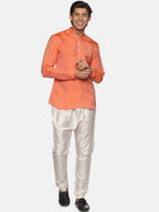 Sethukrishna Mens Orange Kurta with Pyjamas | Grocsy