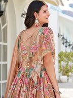 Tulsi Art Lavishing Beige Chinon Silk Zari Embroidered Lehenga Choli | Grocsy