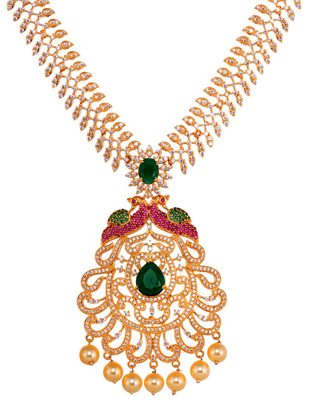 Saraf RS Jewellery Women Gold and Green Gold-Polished Jewellery Set | Grocsy