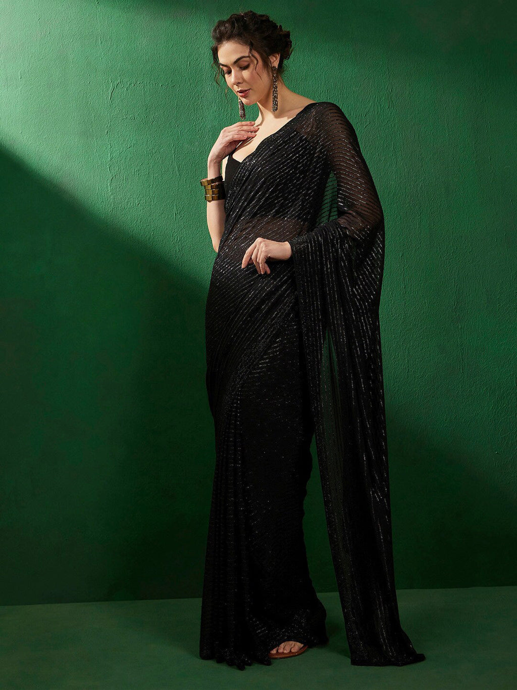 Sangria Embellished Party Wear Saree | Grocsy