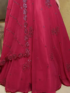 Tulsi Art Stunning Pink Sequins Georgette Engagement Wear Lehenga Choli | Grocsy