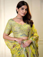 Tulsi Art Fabulous Yellow Sequins Organza Haldi Wear Lehenga Choli With Dupatta | Grocsy