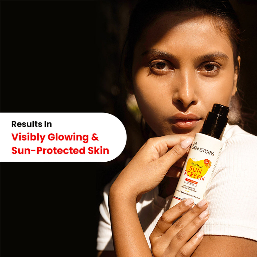The Skin Story Moringa Face Sunscreen SPF 50+ PA+++ For Detan | Grocsy
