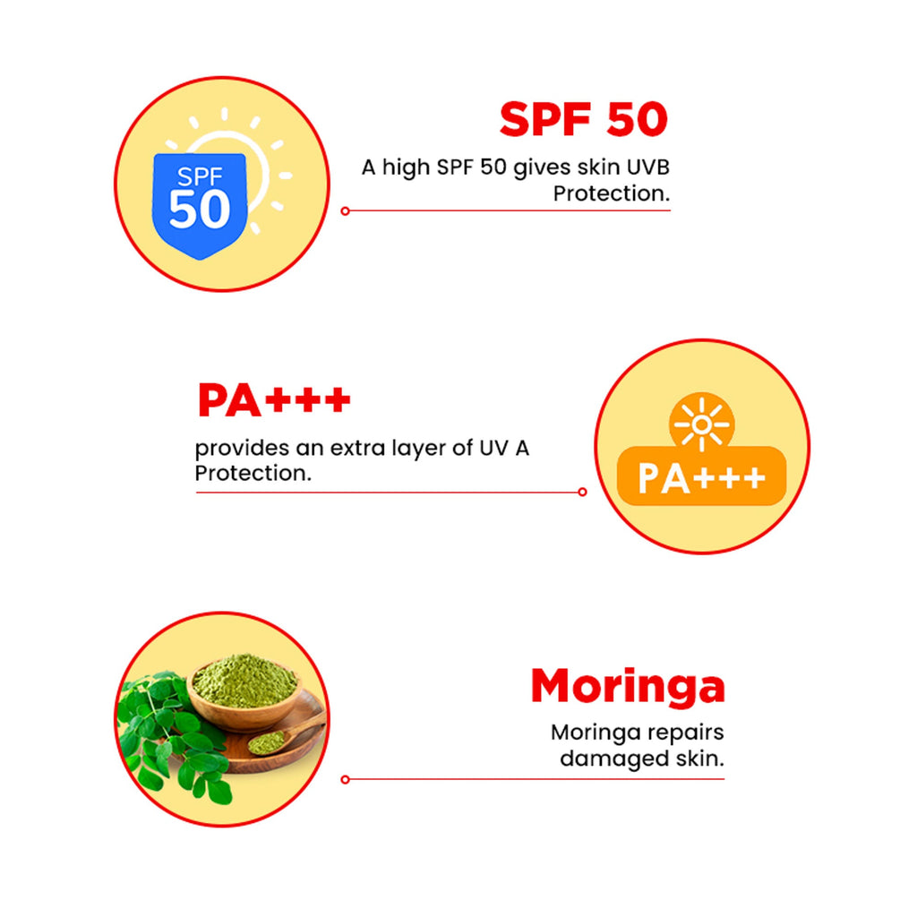 The Skin Story Moringa Face Sunscreen SPF 50+ PA+++ For Detan | Grocsy