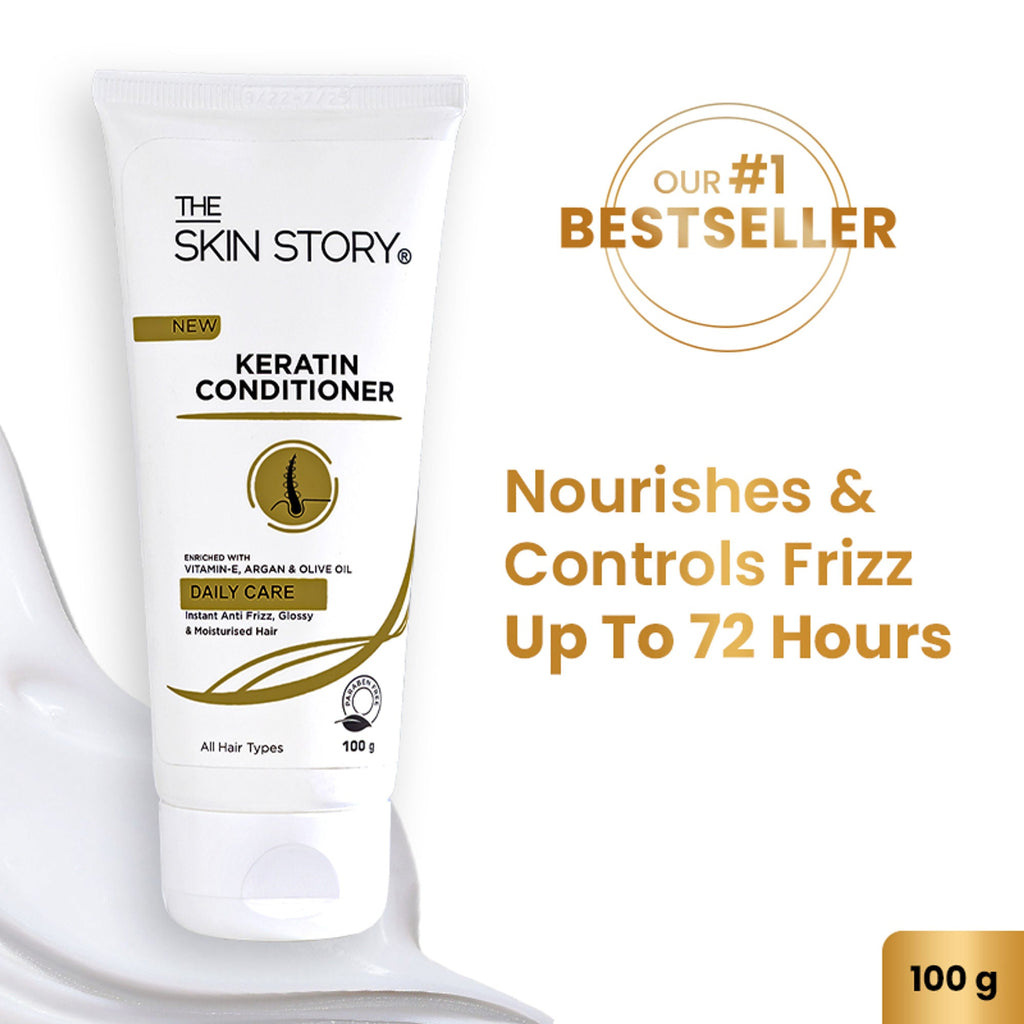 The Skin Story Sulphate Free Anti Frizz Keratin Hair Conditioner, Instant Gloss Smooth Shine, Vit E | Grocsy