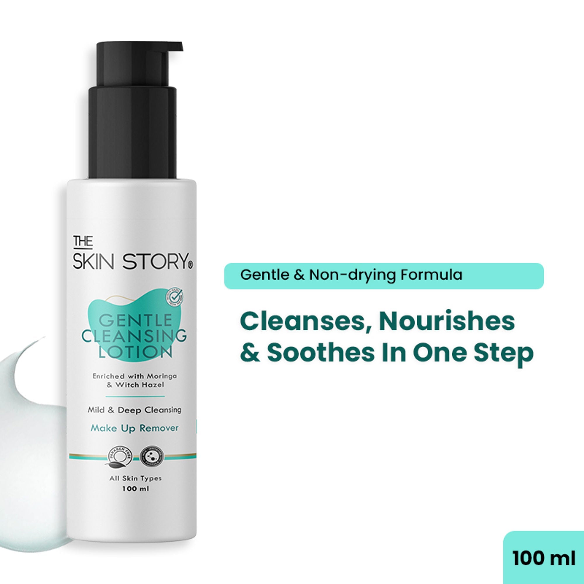 The Skin Story Gentle Face Cleanser Lotion For Deep Cleansing Moisturizing Makeup Removal - Moringa | Grocsy