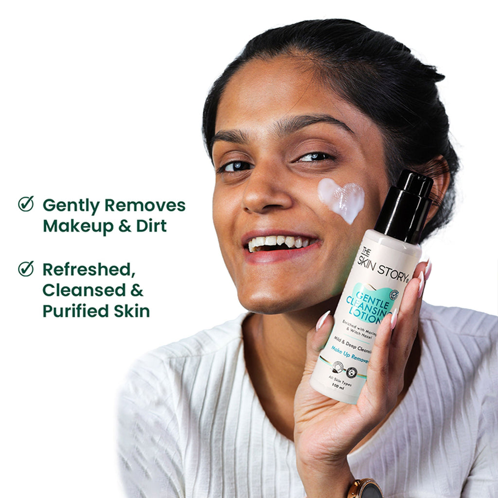 The Skin Story Gentle Face Cleanser Lotion For Deep Cleansing Moisturizing Makeup Removal - Moringa | Grocsy