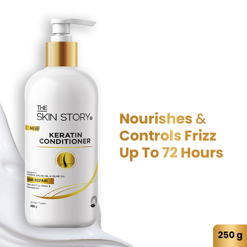 The Skin Story Sulphate Free Anti Frizz Keratin Hair Conditioner, Instant Gloss Smooth Shine, Vit E | Grocsy