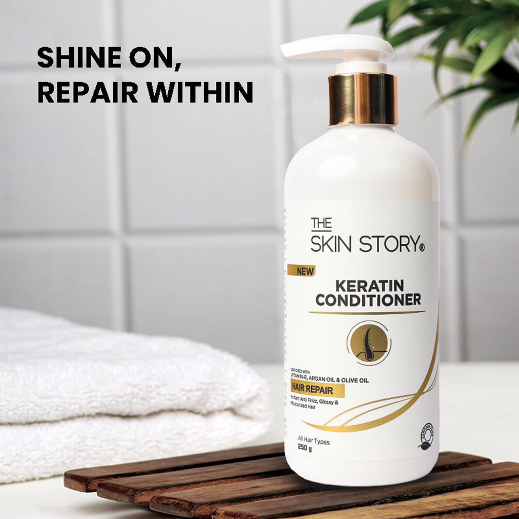 The Skin Story Sulphate Free Anti Frizz Keratin Hair Conditioner, Instant Gloss Smooth Shine, Vit E | Grocsy