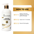 The Skin Story Sulphate Free Anti Frizz Keratin Hair Conditioner, Instant Gloss Smooth Shine, Vit E | Grocsy