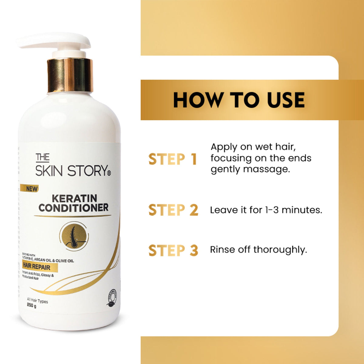The Skin Story Sulphate Free Anti Frizz Keratin Hair Conditioner, Instant Gloss Smooth Shine, Vit E | Grocsy