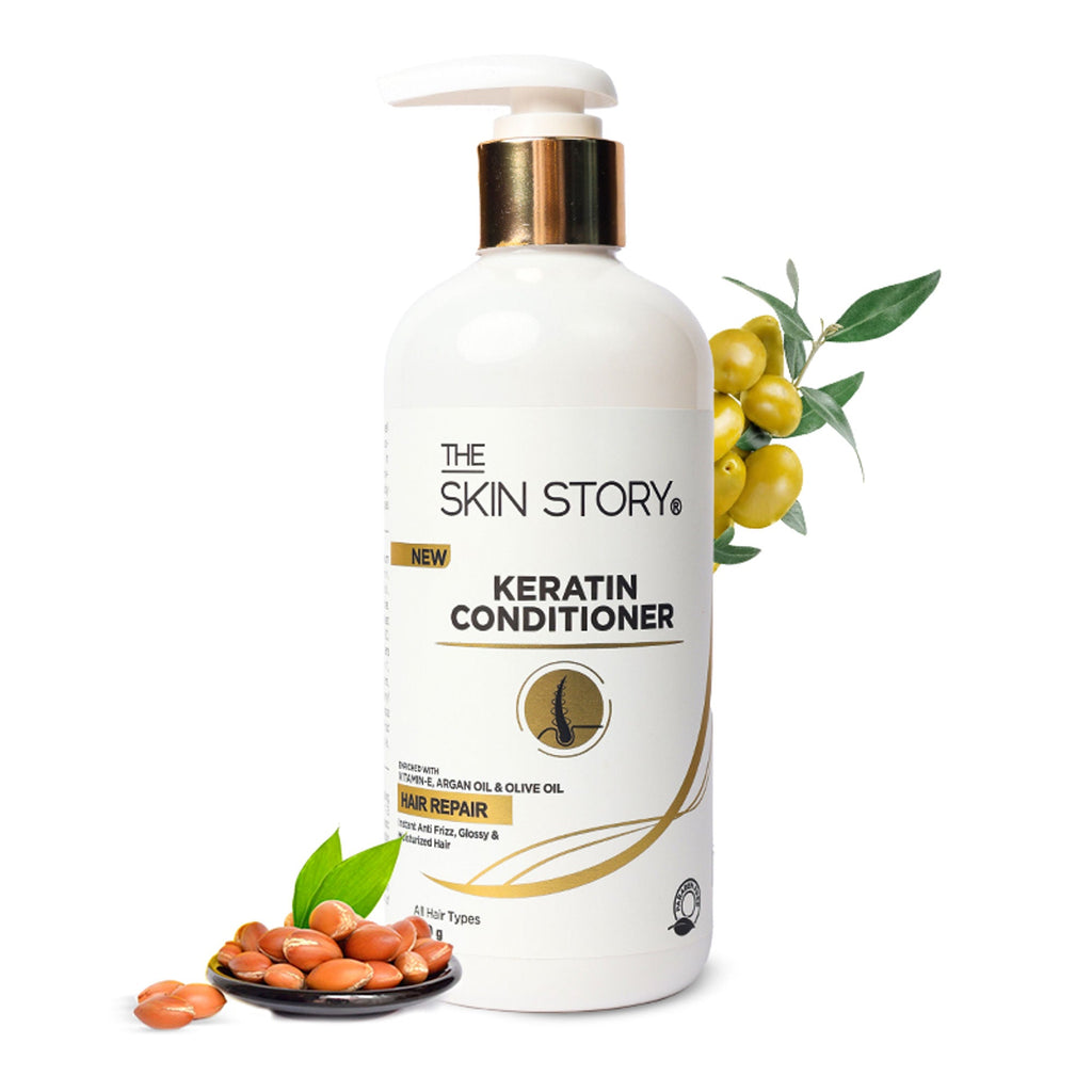 The Skin Story Sulphate Free Anti Frizz Keratin Hair Conditioner, Instant Gloss Smooth Shine, Vit E | Grocsy