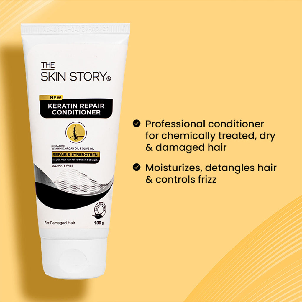 The Skin Story Sulphate Free Keratin Conditioner For Coloured Dry Frizzy Damaged Hair With Vitamin E | Grocsy