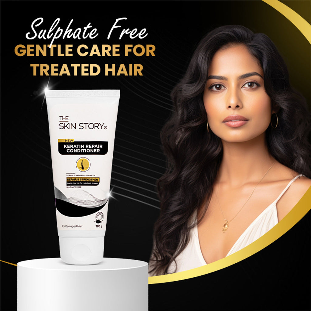 The Skin Story Sulphate Free Keratin Conditioner For Coloured Dry Frizzy Damaged Hair With Vitamin E | Grocsy