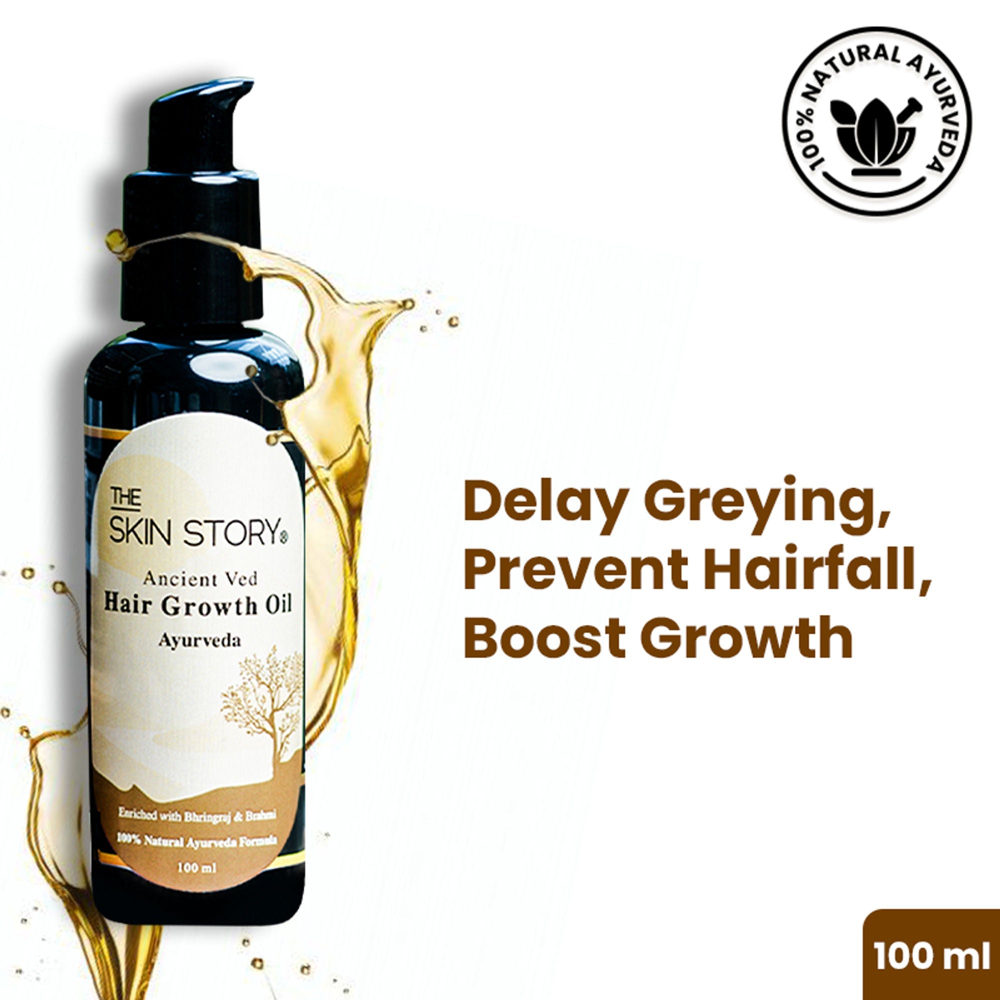 The Skin Story 100% Natural Ayurvedic Hair Oil For Hair Growth | Grocsy