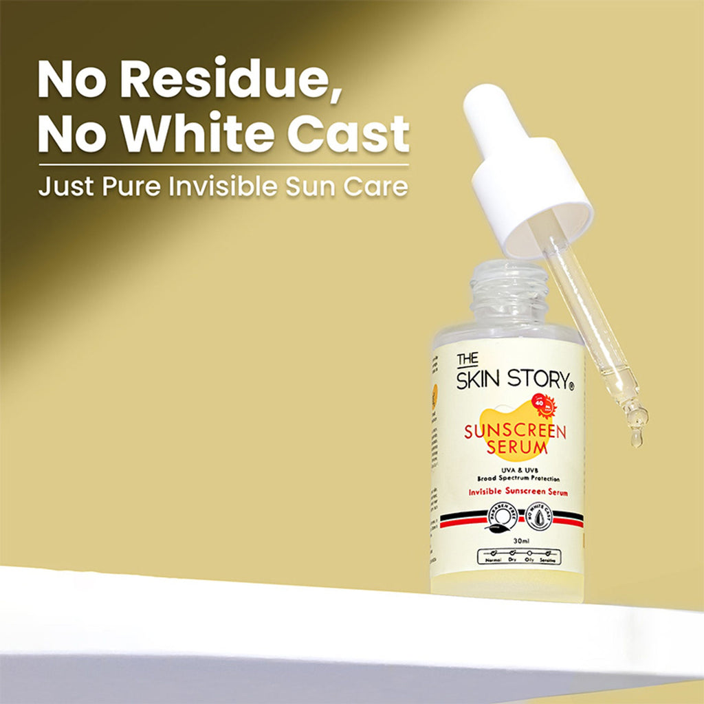 The Skin Story Invisible Liquid Sunscreen Serum For Face, SPF 40 PA+++ With Vitamin E | Grocsy